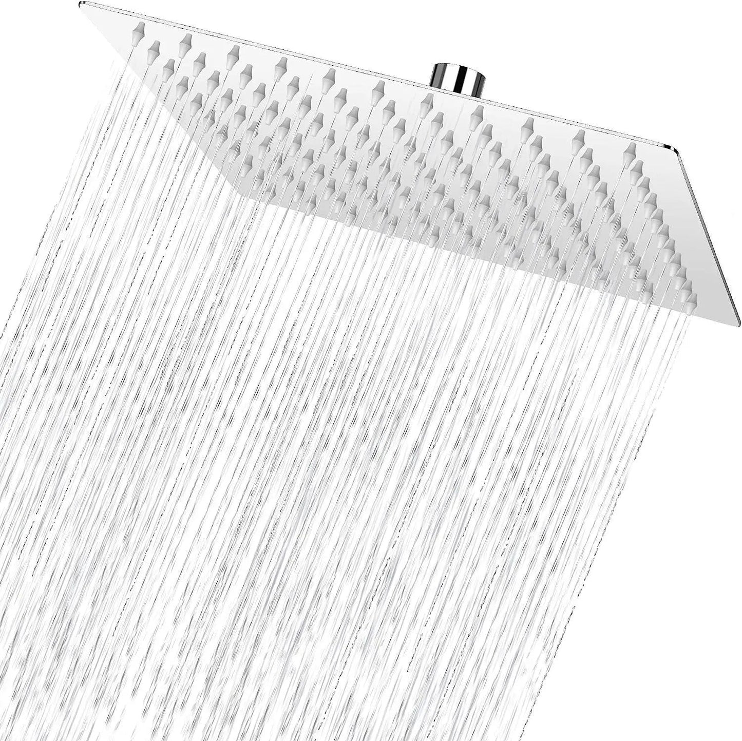 Fossa 8x8 Rain Overhead Shower Square 304 Stainless Steel Rain Showers Overhead Wall Mounted, Without Arm UOHS-003
